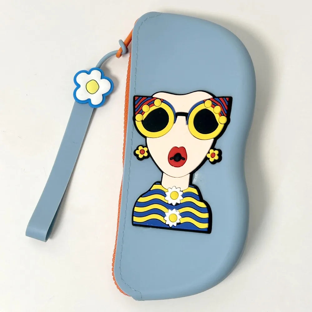 New Multifunctional Glasses Bag Waterproof Silicone Small Items Bags Dustproof Cosmetic Bags Quake Blue