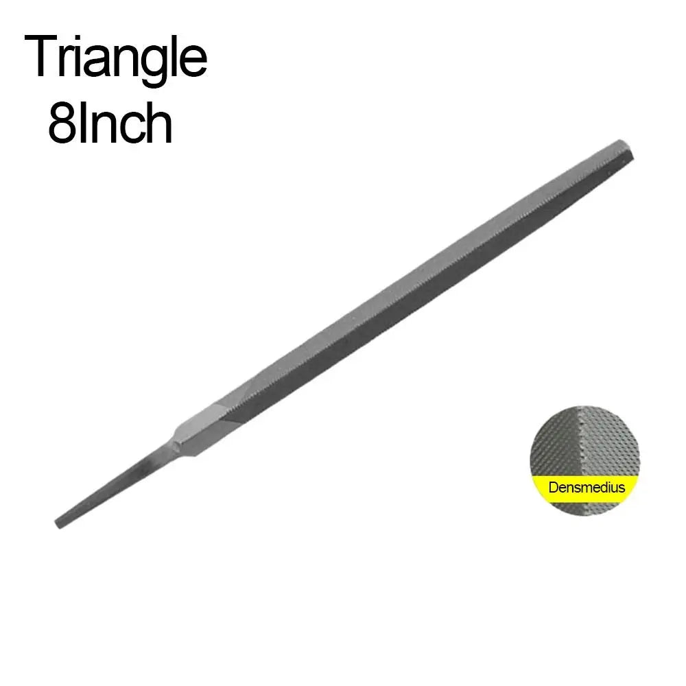 Durable Steel Steel Files 6/8 Inch Flat/Semicircle/Triangle/Circle/Square Saw File Grinding Straightening Hand File Leather Quake 8Inch-Triangle