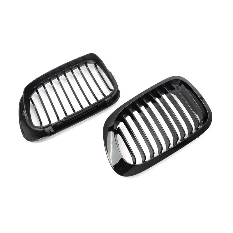 For BMW 3 Series E46 M3 2 Doors 1999-2003 2x Car Grille Front Kidney Grill Single Line Style 51138208685 51138208686 Decoration Quake Glossy Black