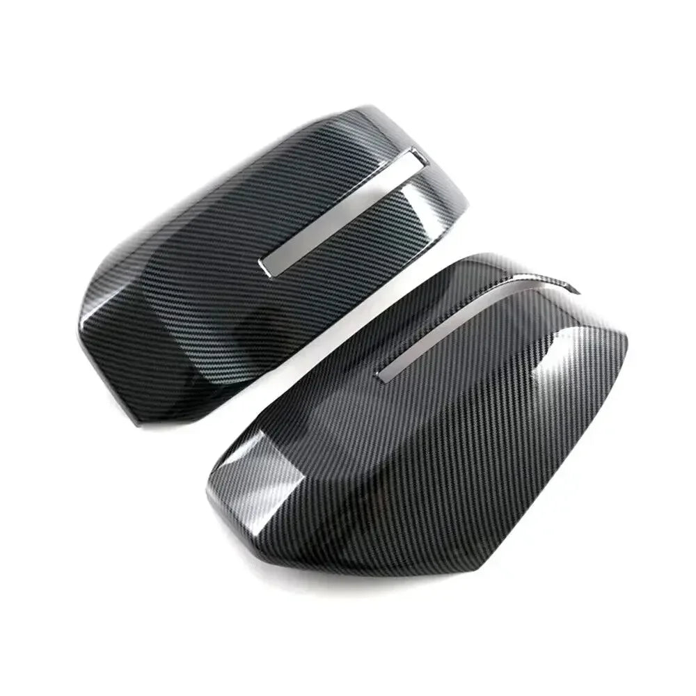 For Mitsubishi Triton L200 2024 Car Sticker Rearview Side Mirror Cover Wing Cap Exterior Door Rear View Case Trim Carbon Looking Quake