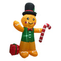 Lighted Inflatable Gingerbread Man Props Ornament Weatherproof Yard Decoration for Yard Vacation Indoor Outdoor Backyard Decor Quake Default Title