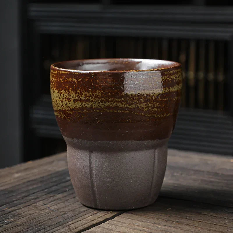 Master's Cup Japanese Retro Rough Pottery Kung Fu Tea Set Personal Ceramic Water Cup Quake Mug-170ML 3 51-100ml