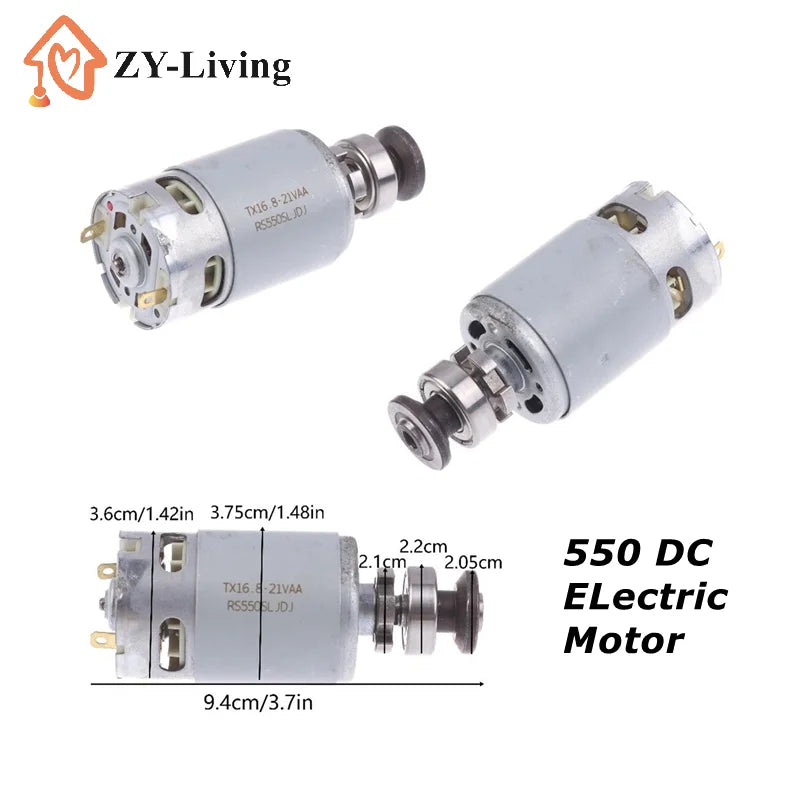 1Pcs Mini 550 DC ELectric Motor 16.8V/18V/21V Universal Angle Grinder Micro Motor Screwdriver Drill Motor Quake