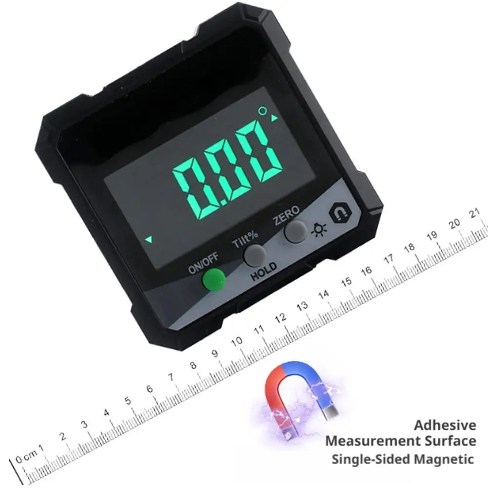 Green Backlit Digital Angle Finder Smart Level Box Magnetic Base Auto-Rotating Display Slope Meter for Woodworking Saw Quake