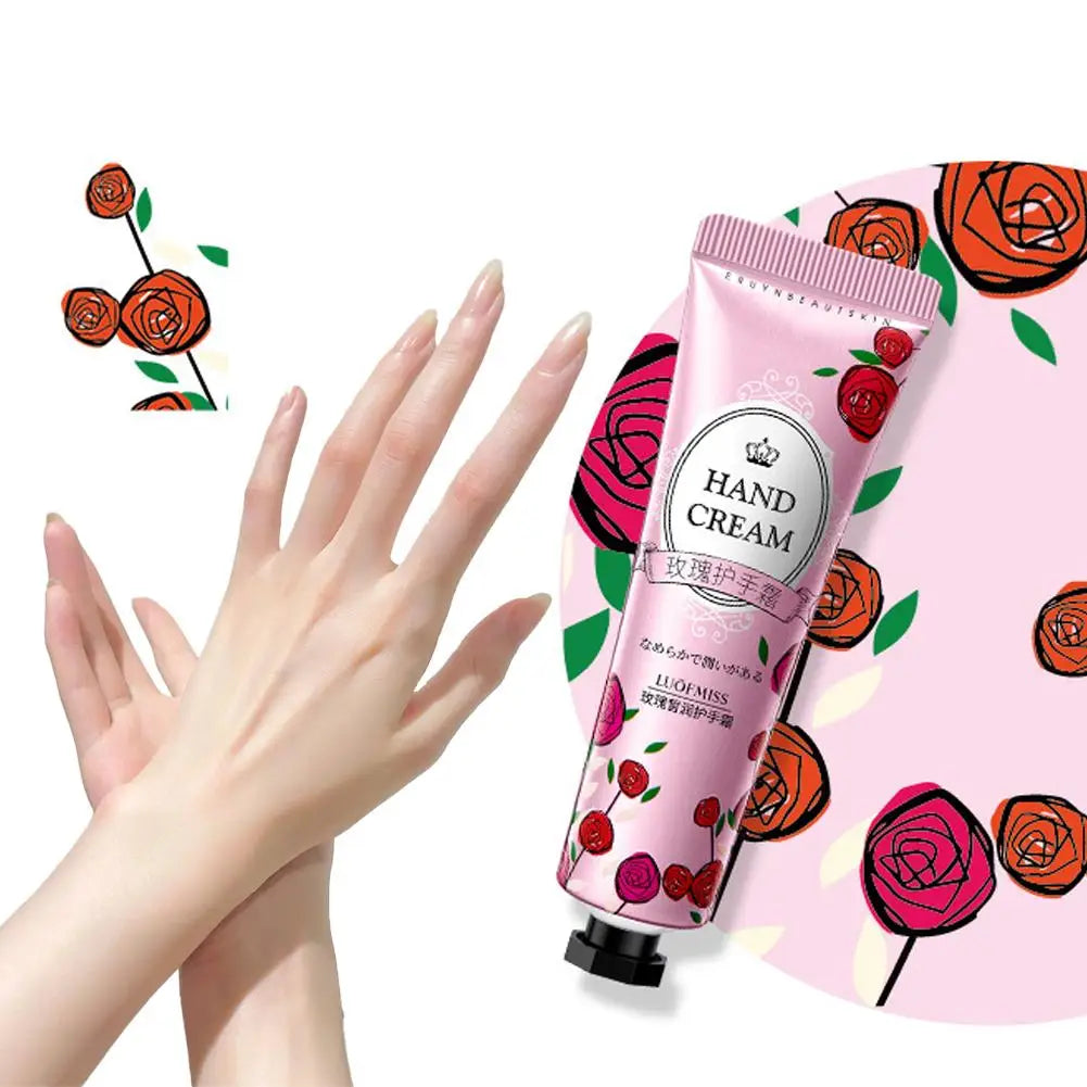 Plant Fruit Hand Cream 30g Natural Fragrance Moisturizing Hand Lotion for Dry Cracked Hands, Deep Repair Smooth Hand Care Cream Quake