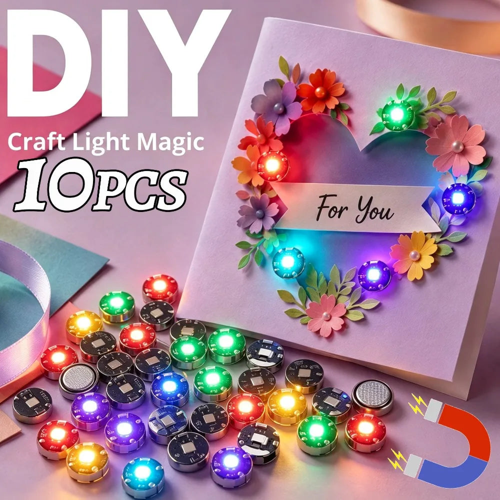 10/1PCS Miniature Wireless Magnetic Light Model Srong Bright Single Lamp with Button Battery DIY Handmade Decorative Lamp Wires Quake
