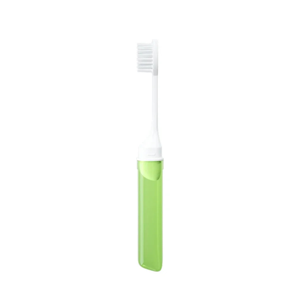 vvocci Toothbrush in Transparent Candy Colors Portable Mini Brush Folding Traveling AdultFoldable Travel Toothbrush Small Dental Quake M436 1pcs Green