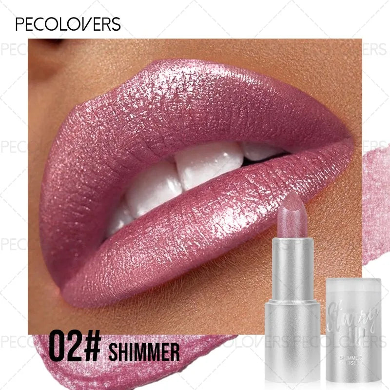 Multi-color Glitter Lipstick, Shiny and Charming Lips, Waterproof and Sweatproof, Suitable for Festival Makeup, Lip Cosmetics Quake 02