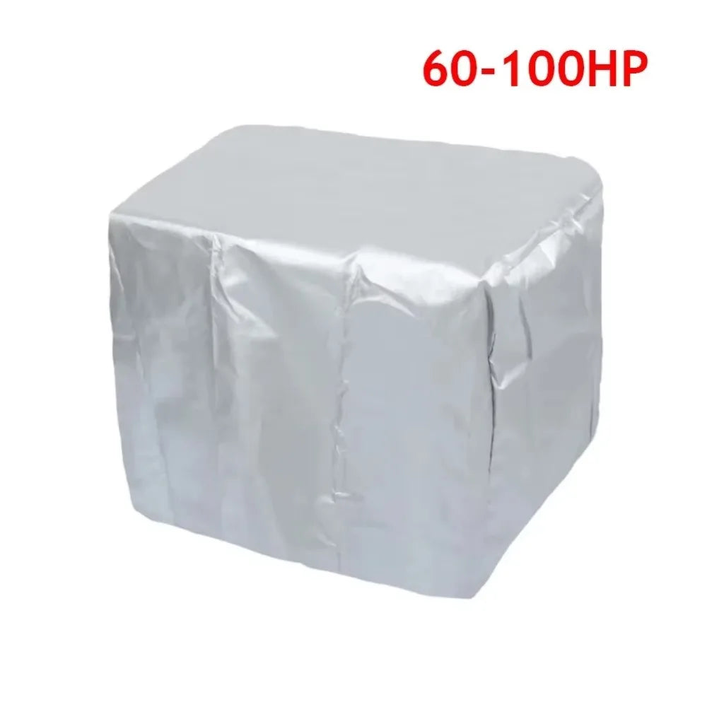 New 15-150HP Full Outboard Engine Cover Anti-scratch 210D Oxford Cloth Motor Engine Boat Cover Sun Protection Paddle Hoist Cover Quake 60-100H Silver
