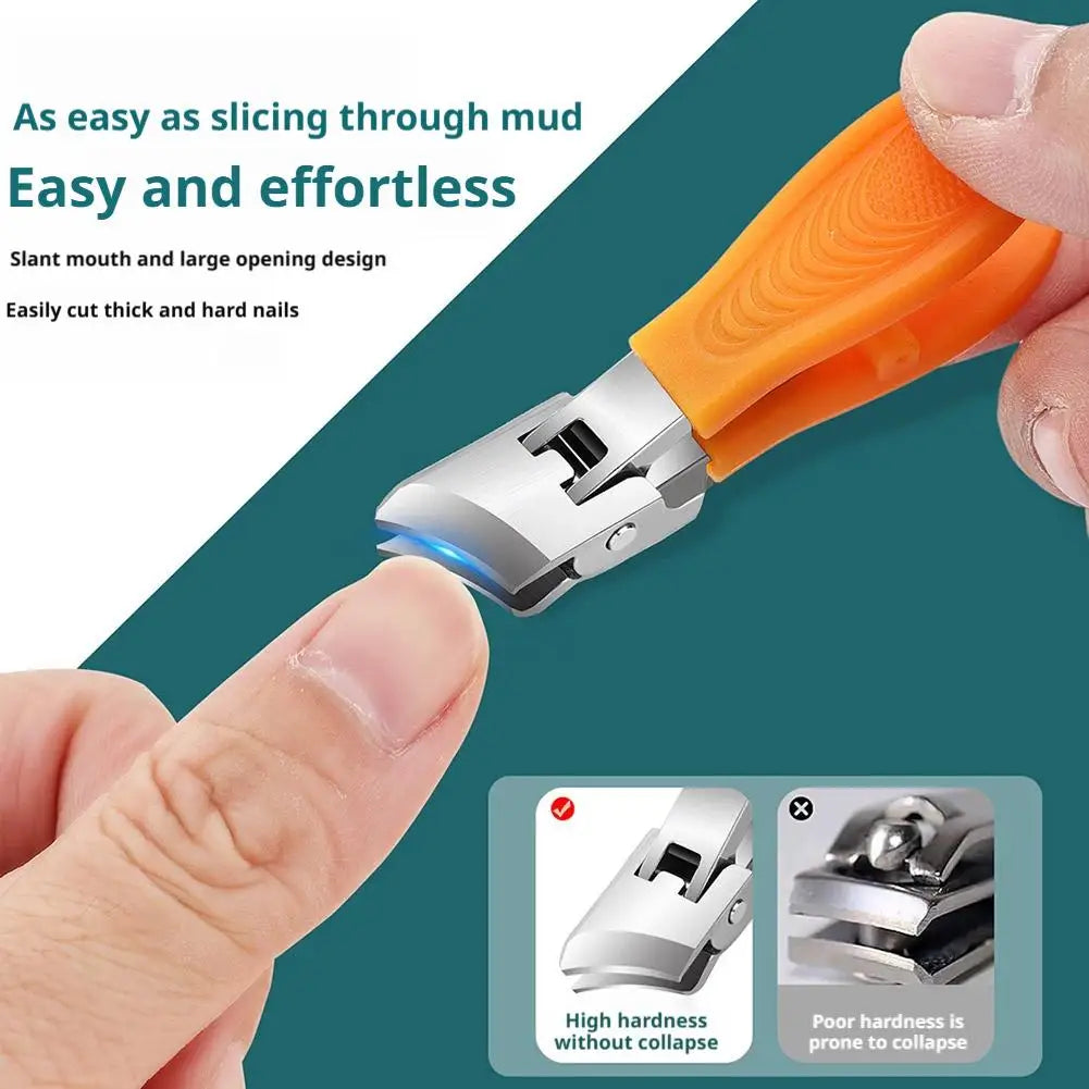Large Opening Toenail Clippers-Extra Wide Jaw Nail Cutter with Sharp Pointed and Oblique Blades, Anti-Splash Design,for Thick In Quake