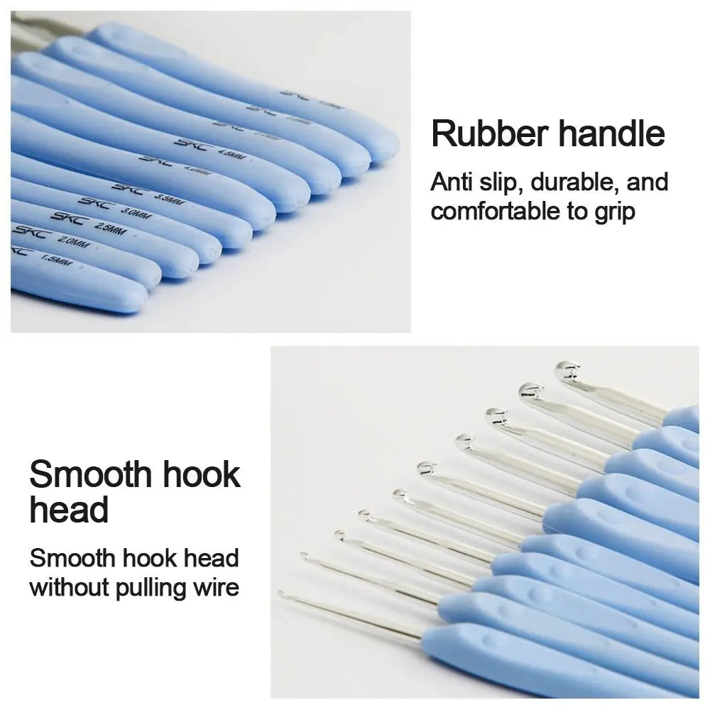 DIY Soft Handle Knitting Needles Multisize Long Crocheting Hooks Aluminum Crocheting Needles Hand Weave Tool Quake