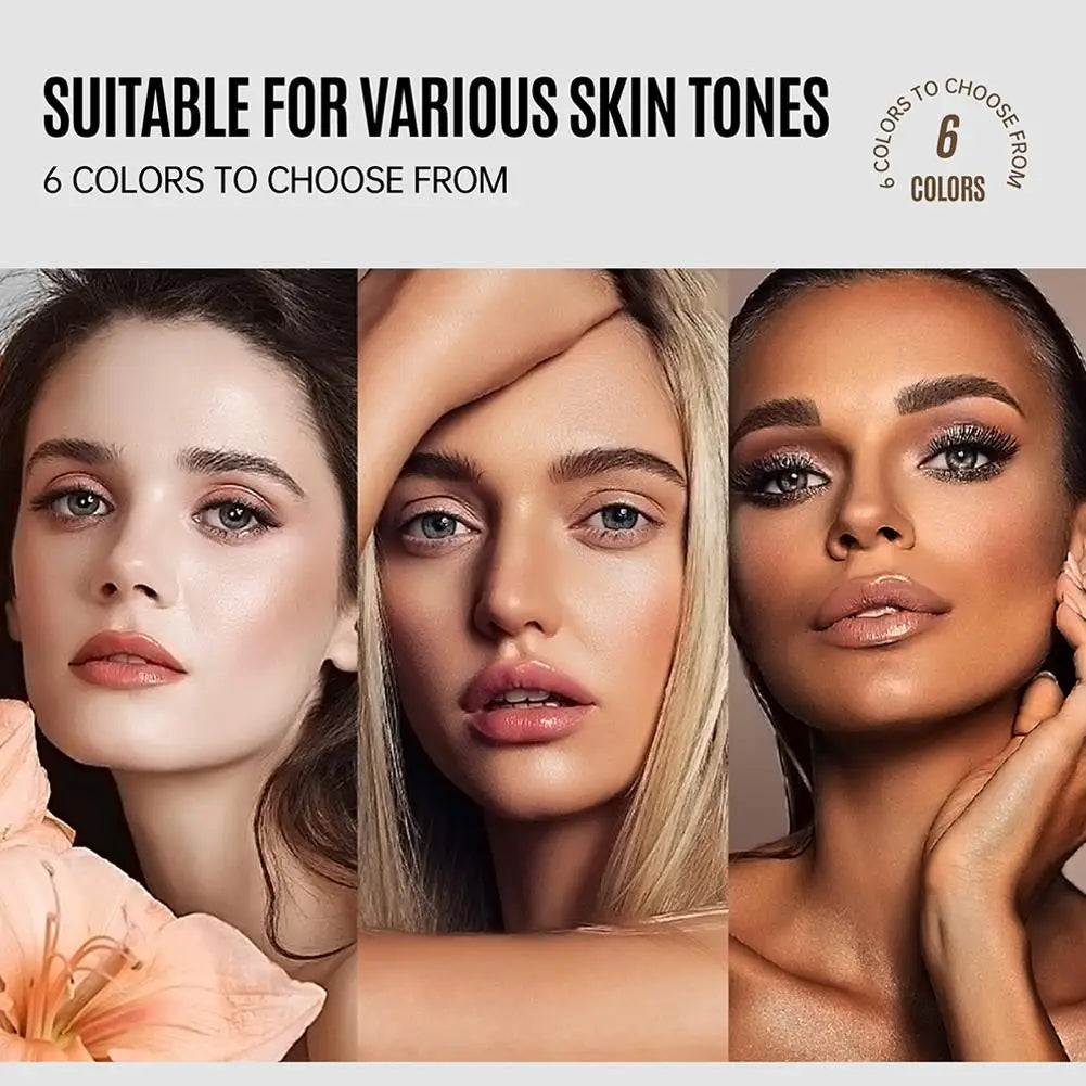 LOOKAVE Liquid Foundation Long Lasting Full Coverage Natural Matte Liquid Foundation Moisturizing Concealer CC Cream Base Makeup Quake