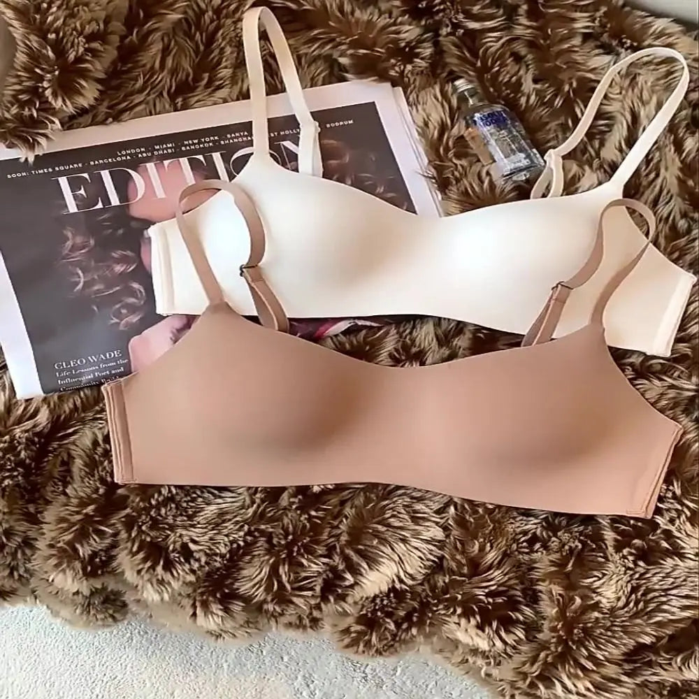 Soft Comfort Wireless Bra Breathable Fabric Thin Cup Seamless Bra Non-Wire Supportive Structure Tube Top Bras Daily Wear Quake