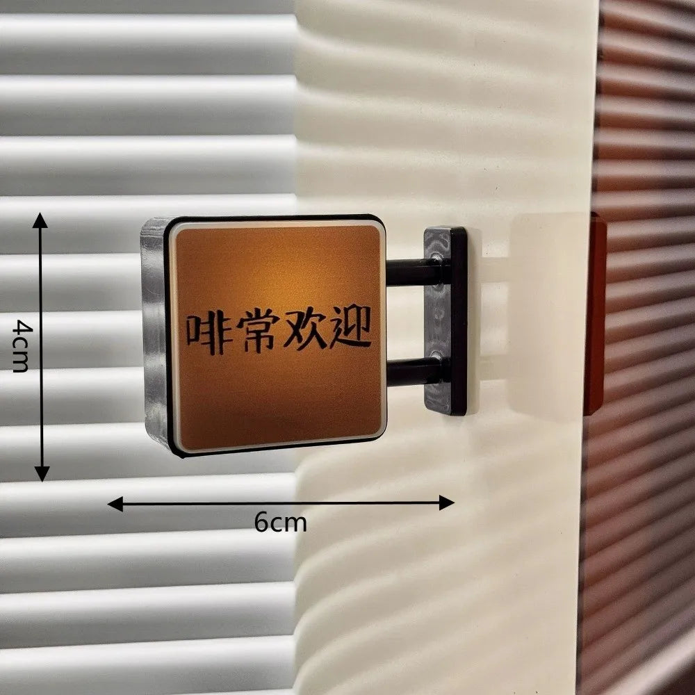 Coffee Corner Light Sign Fridge Magnet LED Magnetic Refrigerator Decoration Glowing Atmosphere Light Quake Style C