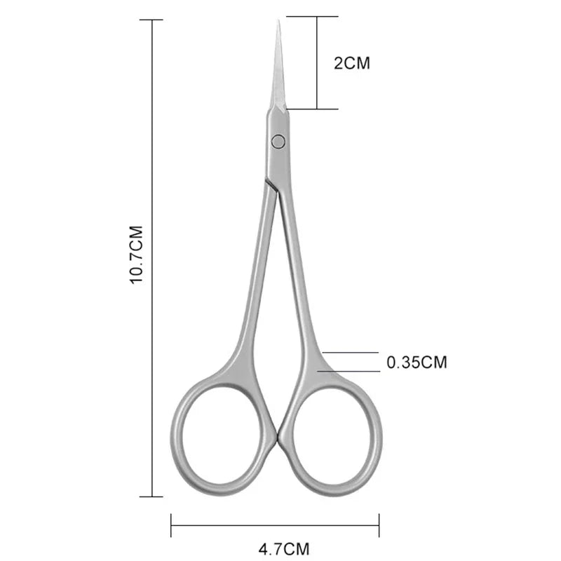 vvocci Art Clippers Cuticle Scissors Stainless Steel Dead Skin Remover For Nails Russian Nail Scissors Curved Tip Scissor Quake M136 Silver