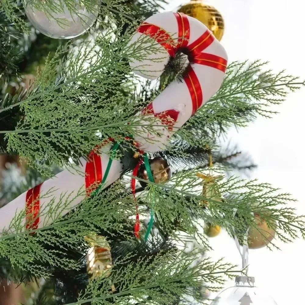50/1PCS Christmas Artificial Pine Branches DIY Christmas Tree Wreath Gifts Decoration Green Fake Plant Leaves Xmas Home Decor Quake