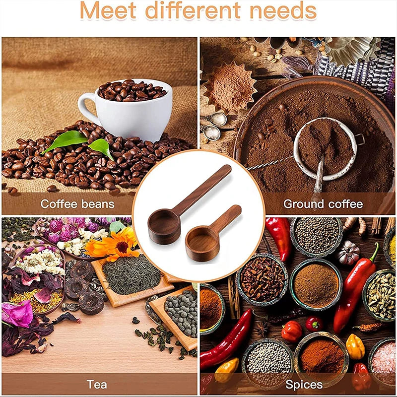 Wooden Measuring Spoon Set Kitchen Measuring Spoons Tea Coffee Scoop Sugar Spice Measure Spoon Measuring Tools for Cooking Home Quake