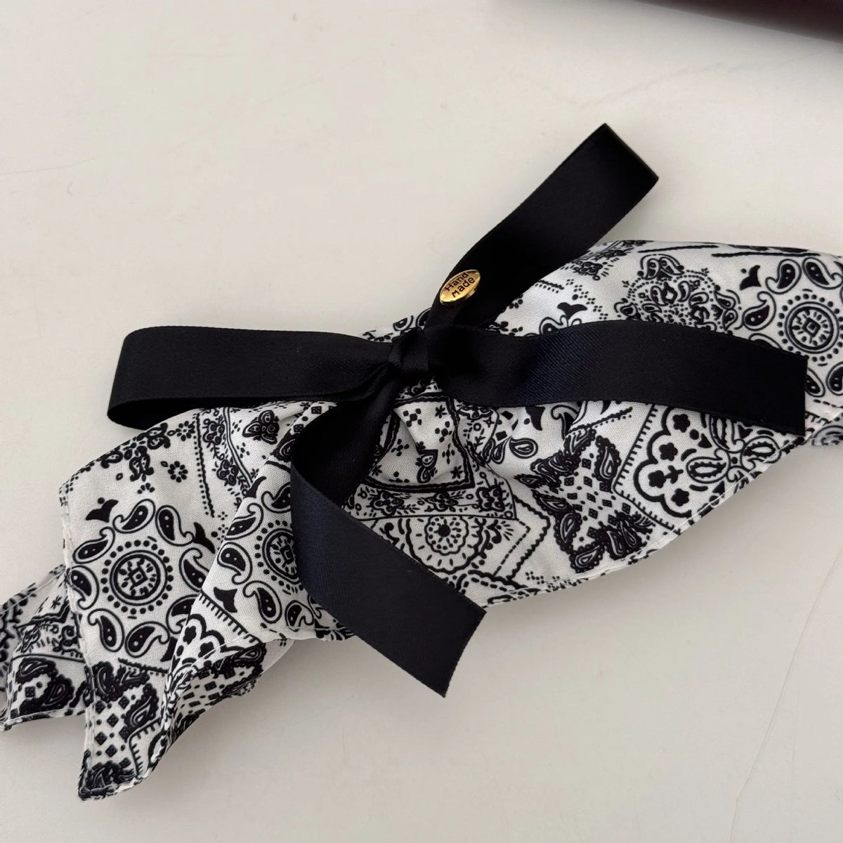 Vintage Floral Bow Ponytail Clip Korean Style Simple Elegant Fabric Pleated Skirt Spring Clip Back of The Head Ponytail Clip New Quake ms