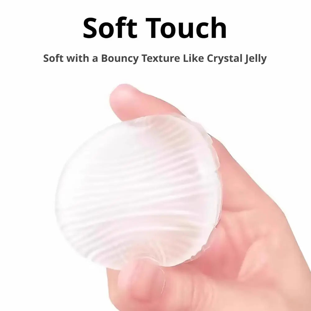 Transparent Silicone Puff Makeup Beauty Blender Easy to Clean, Silicone Makeup Applicator, Elastic Cosmetic Tool for Women Girls Quake