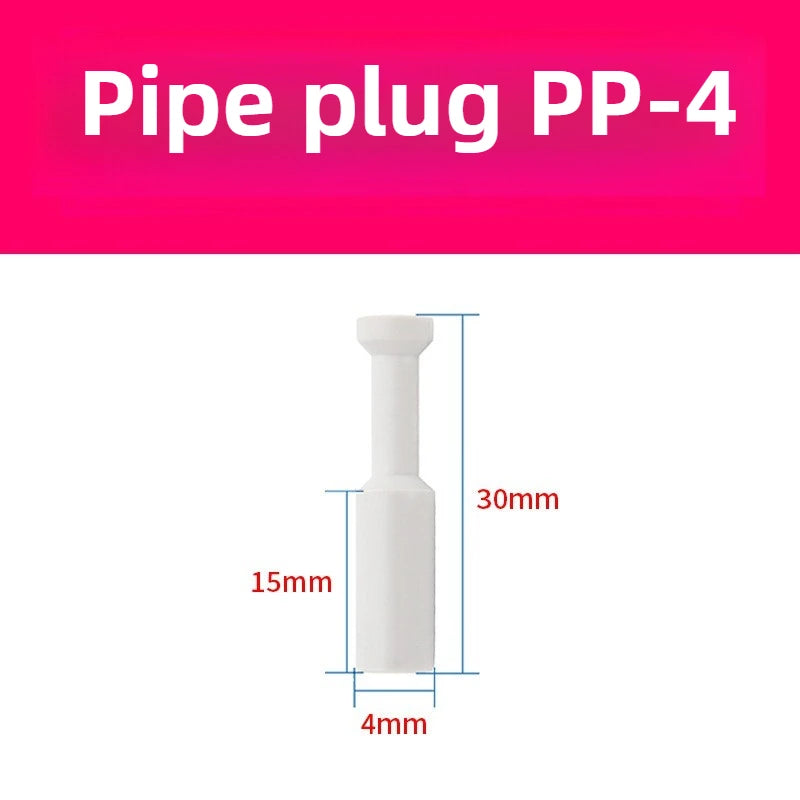3/5 Pcs PP Pneumatic Connector Quick Plug Plastic Plug Pipe Plug PP 4mm 6mm 8mm 10mm 12mm 14mm 16MM Air Hose Sealing Connector Quake White PP4 5PCS