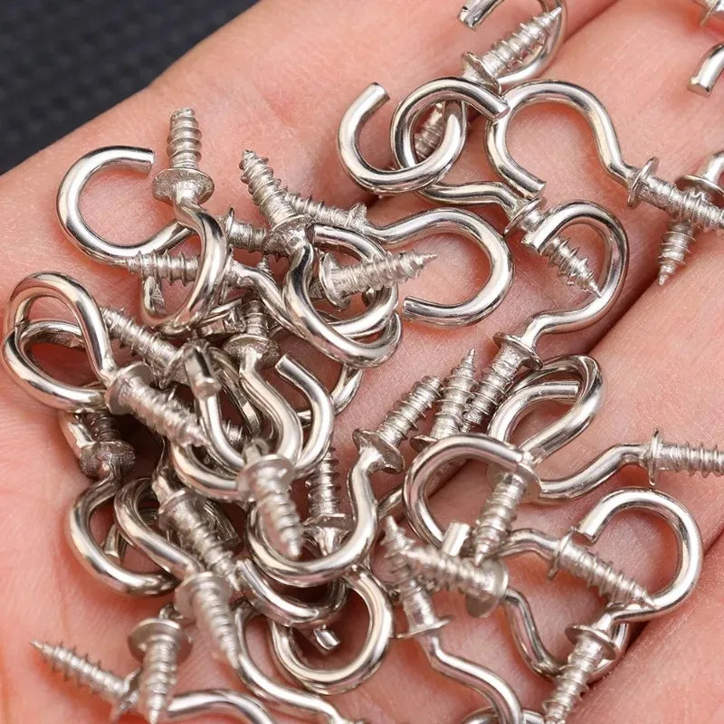 Mini Screw-in Hooks Heavy-duty Ceil Hooks for Hanging Plant String Lights Hanging S Screw Hook Multifunctional Wall Mount Holder Quake
