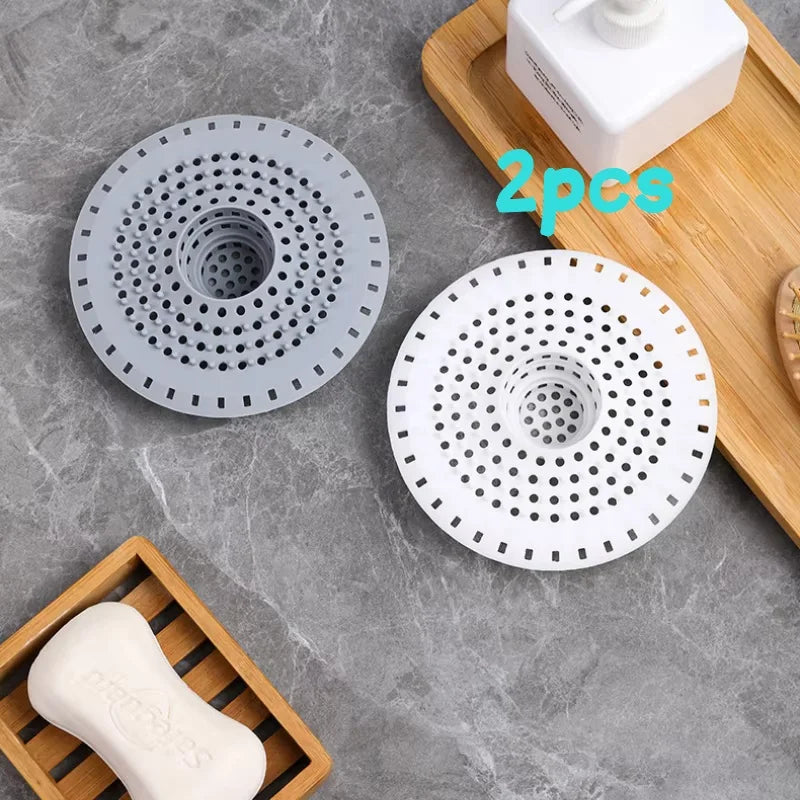2pcs Kitchen Sink Filter Bathroom Floor Filter Silicone Drain Strainer Sink Strainers Hair Catcher for Bathroom Accessories Quake