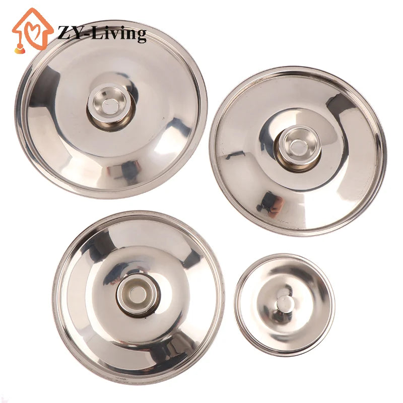 1Pcs Kitchen Stainless Steel Round Pot Lid Replacement , 10/12/14/16/18/20/22/24/26cm Saucepan Cover Quake