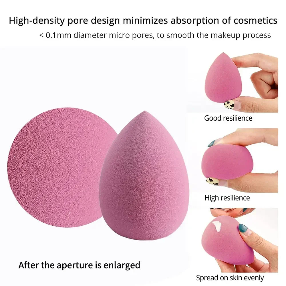 vvocci 4Pcs Beauty Makeup Sponge Set - Soft Cosmetic Blender Puffs for Liquid Foundation, Powder & Cream, Reusable Face Tools Quake