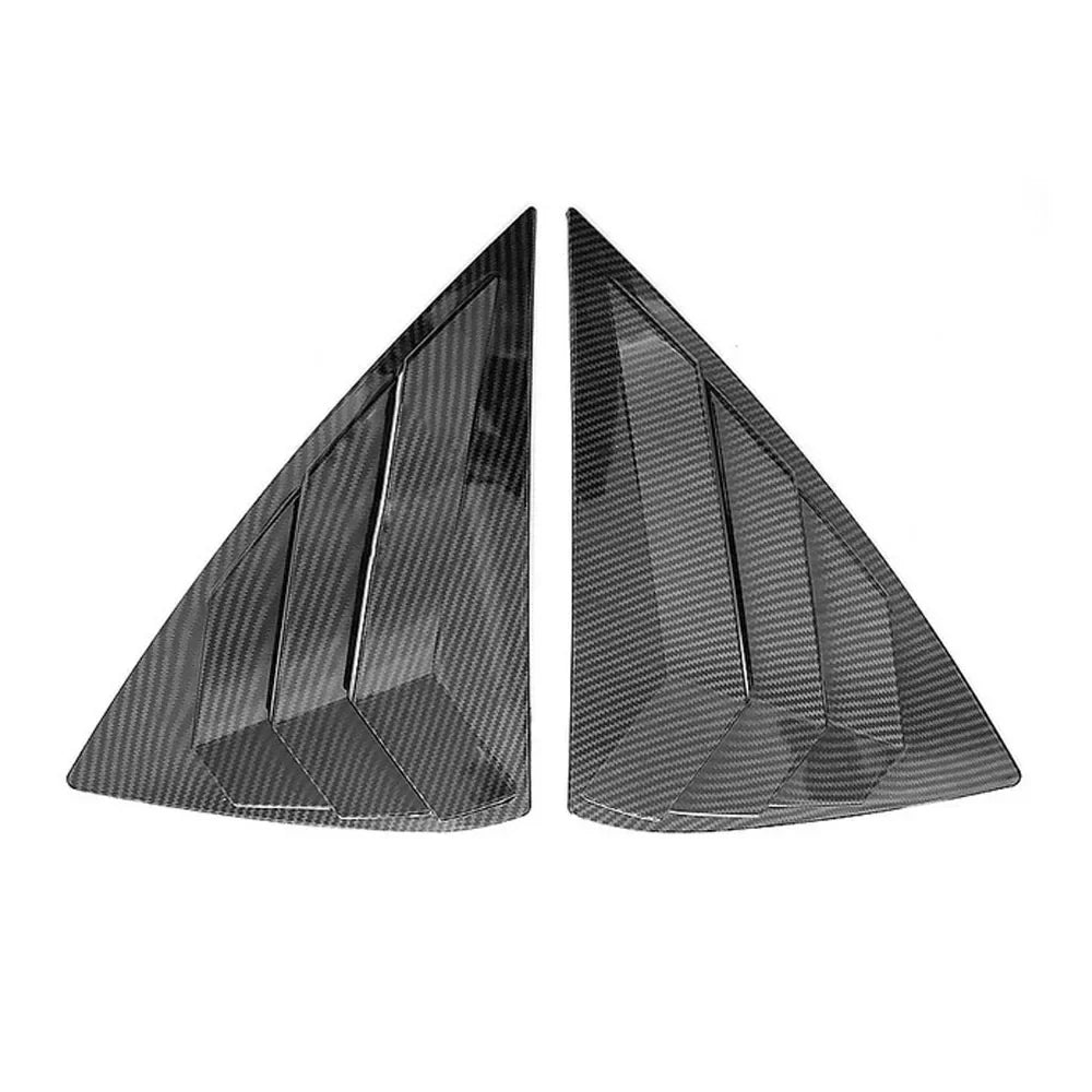 For Nissan Sentra Sedan 2013-2019 Car Rear Louver Window Side Shutter Cover Trim Sticker Vent Scoop ABS Carbon Fiber Gloss Black Quake Carbon