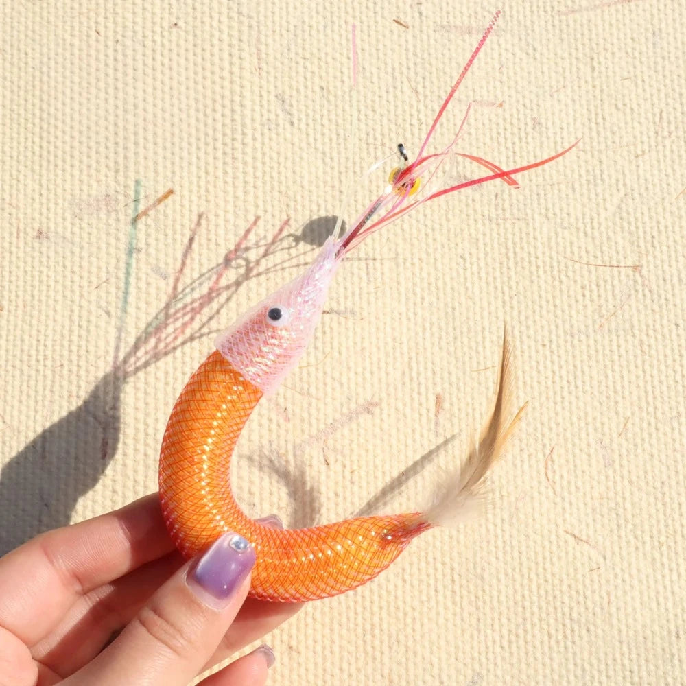 Multifunctional Cat Toy Feather Teaser Wand Replacement Head Wool Shrimp Enrichment Toy For Pet Self Play Chewing Quake 1pc