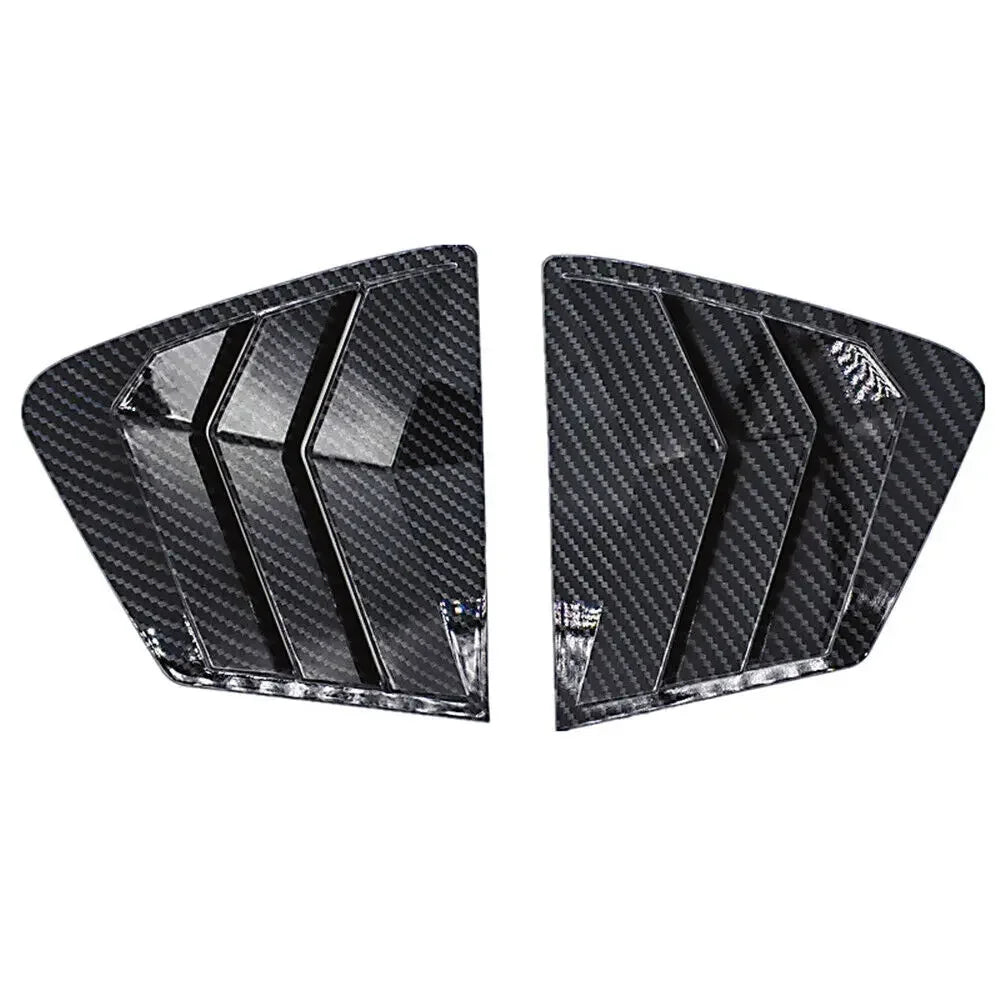 For Honda Civic 9th Sedan 2011-2015 Car Rear Louver Window Side Shutter Cover Trim Sticker Vent Scoop ABS Carbon Fiber Style Quake Carbon