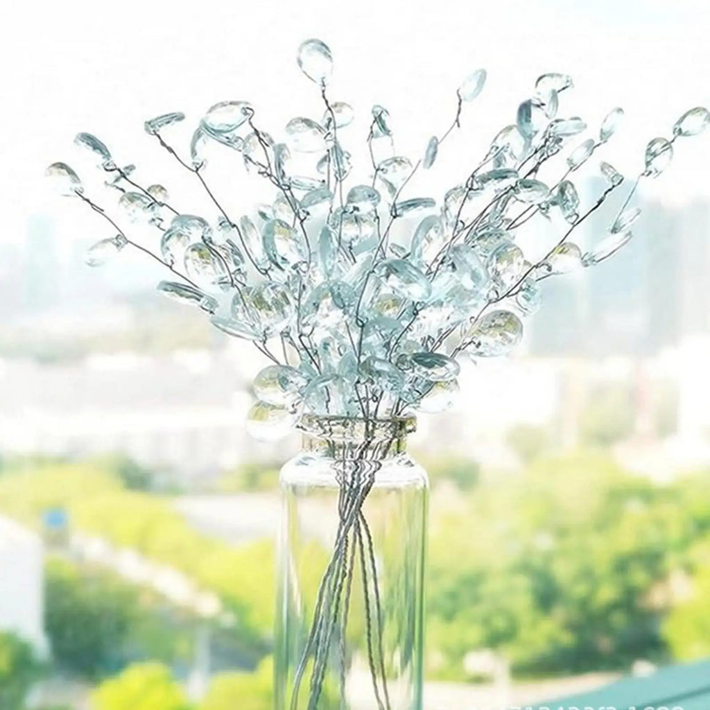 30 Pieces Acrylic Bead Flower Branches DIY Crafts Artificial Beaded Branches for Table Decorations Celebration Daily Use Wedding Quake