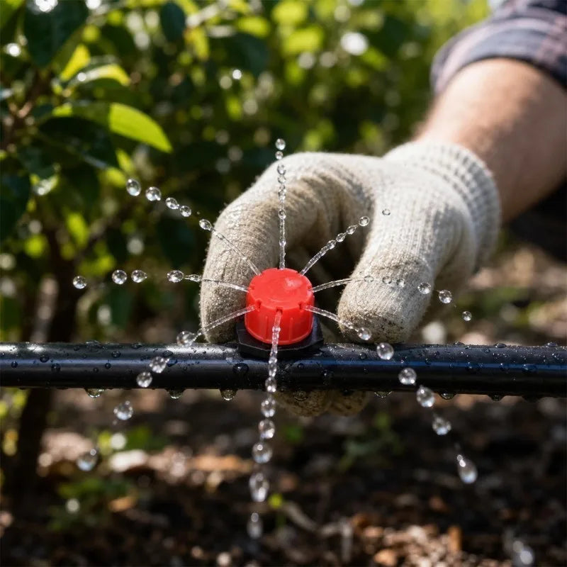 8 Holes Adjustable Mini Garden Sprinklers Automatic Drip Irrigation Nozzle Watering Hose Dropper DIY Irrigation System Fittings Quake