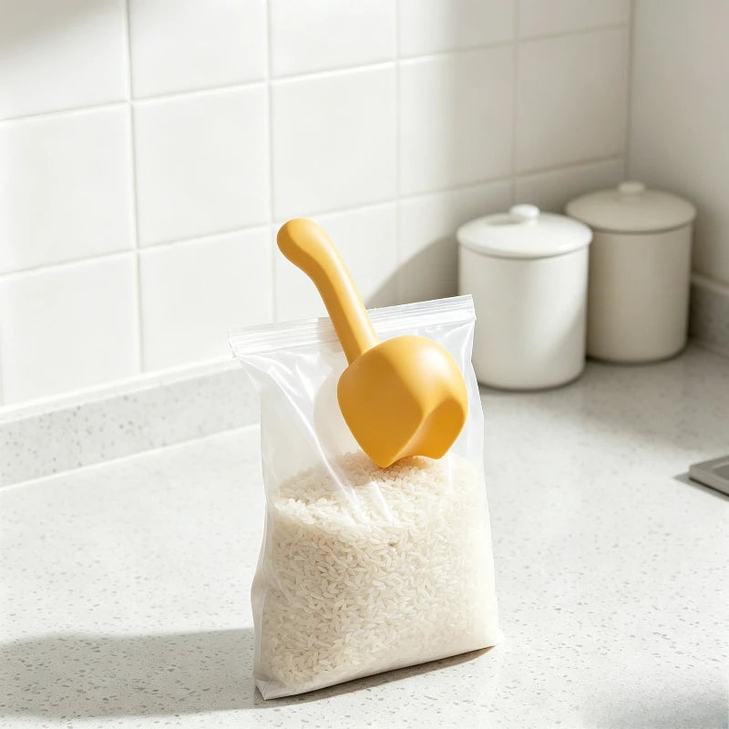 Measuring Scoop Household Food Measuring Spoon with Bag Clip Reusable Multifunctional Kitchen Snack Sealing Measuring Tool Quake