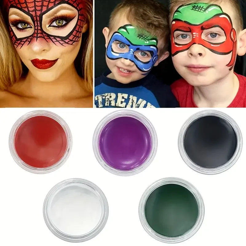 10g Face Paint Oil Body Painting Halloween Makeup Face Painting Stage Makeup Waterproof Body Paint With 6 Brushes Quake
