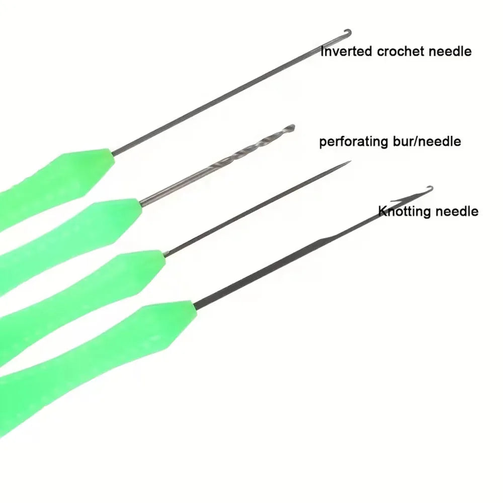 Bait Needle, High Carbon Steel 2/3/4Pcs Set Fishing Bait Needle Tool Set, Drilling Hook Needle for Making Rigs Quake