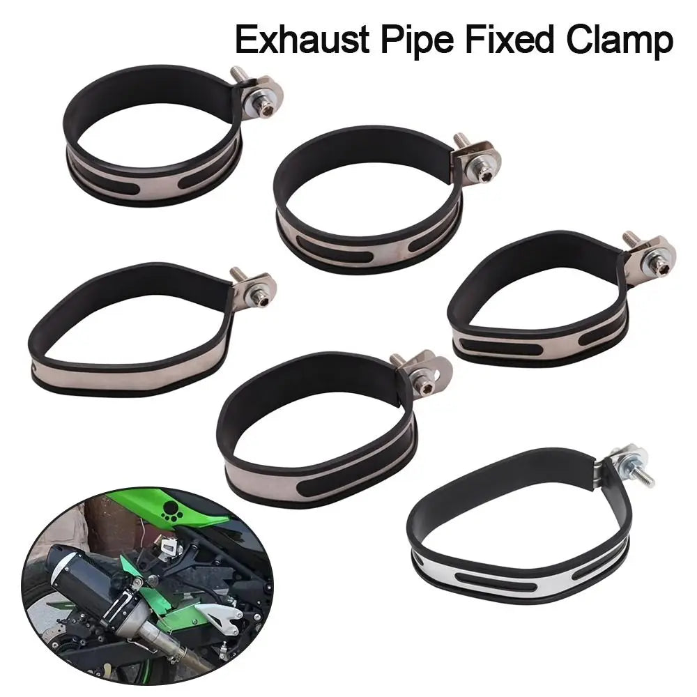 Accessories Tail Muffler Fixture Support Pipe Fixing Bracket Exhaust Clamp Fixed Ring Motorcycle Exhaust Pipe Protector Quake