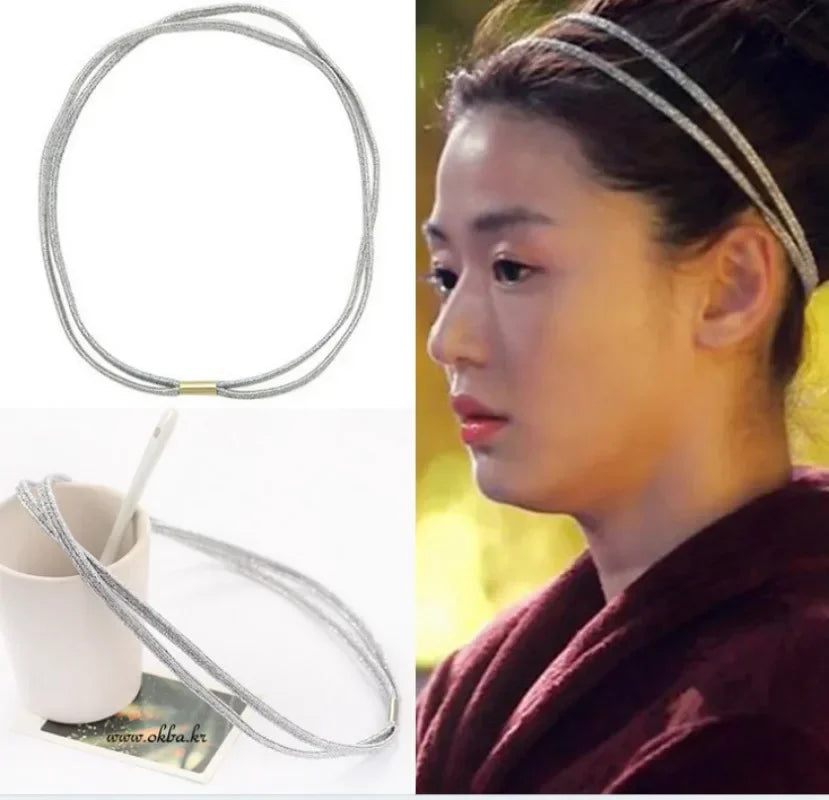 Broken Hair Organizer Women Elastic Headband High Quality Bling Double Hairband Girls Headband Hair Hoop Hair Accessories Quake