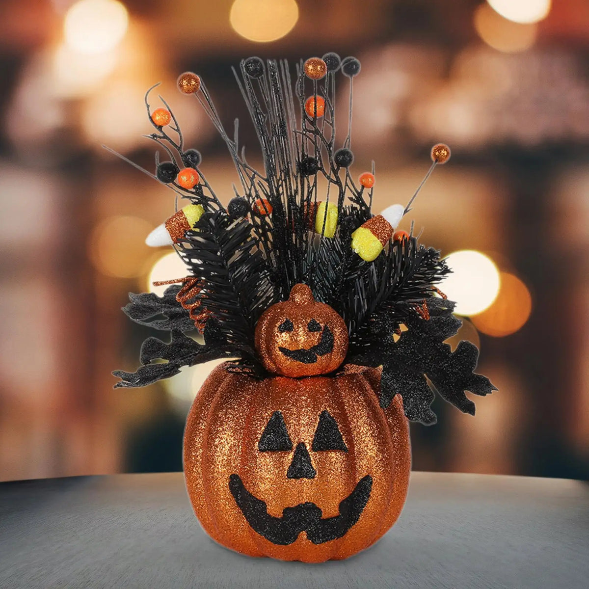 Pumpkin Flower Pot Statue for Home Decor Gift Halloween Figurine for Hallway Housewarming Indoor Living Room Table Centerpieces Quake Default Title