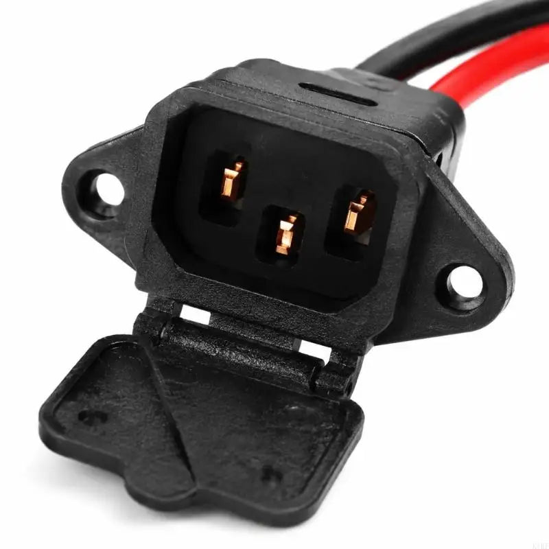 Three-Contact Panel-Mount Power Inlet Cable with XT90 End, Silicone Cord & Molded End-to-Cord Junction Assembly K1KF Quake