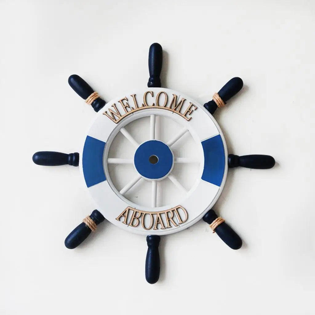 Sea Decor Wooden Ship Wheel Nautical Home Decor Beach House Decoration Ocean Style for Living Space Quake
