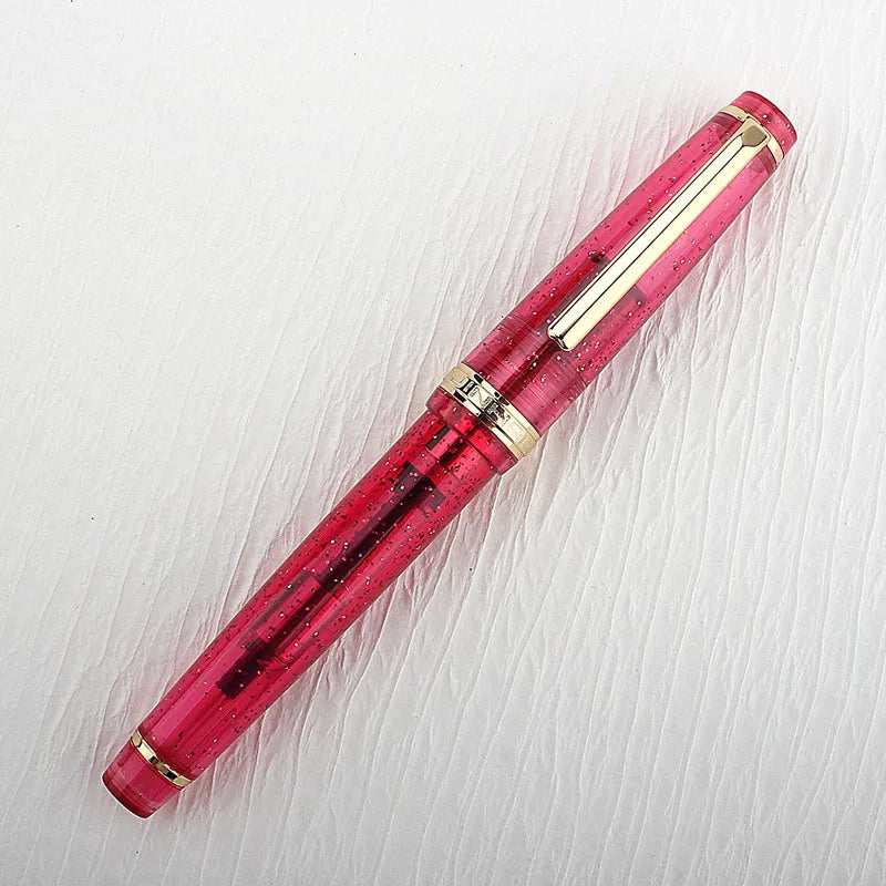 Jinhao 82 Fountain Pen Acrylic EF/F/M/Bent Nib Golden Trim with Converter Writing Pen Quake 82-13 EF 0.38MM