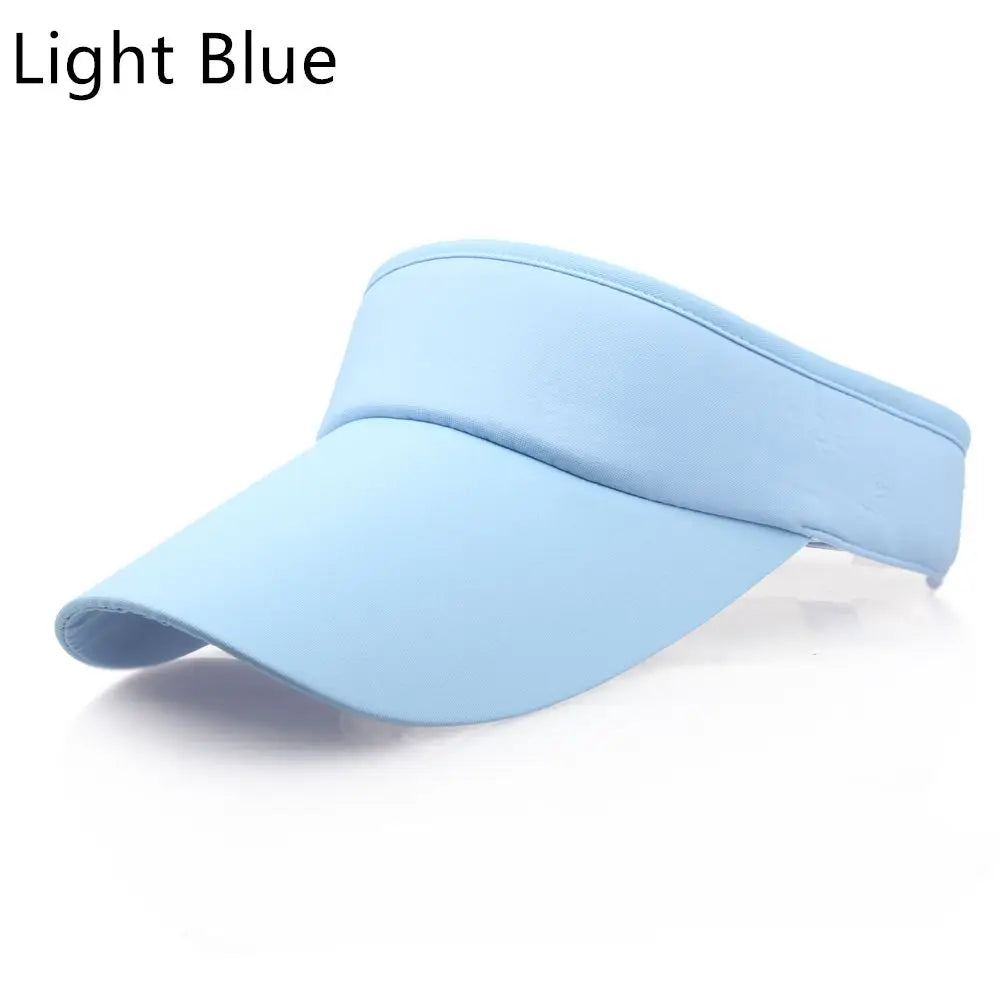 Women Tennis Golf Sun Visor Unisex Cap Hat Headband Quake light blue