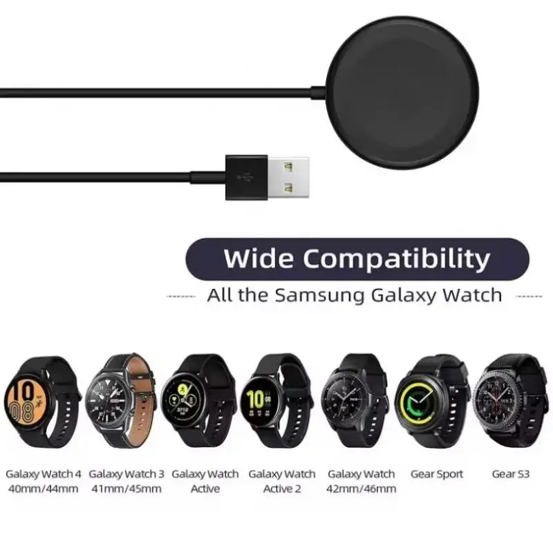 Portable Magnetic Watch Wireless Charger USB Cable Fast Charging Dock Station For Samsung Galaxy Watch 8 7 6 5pro 5 4 3 Active 2 Quake