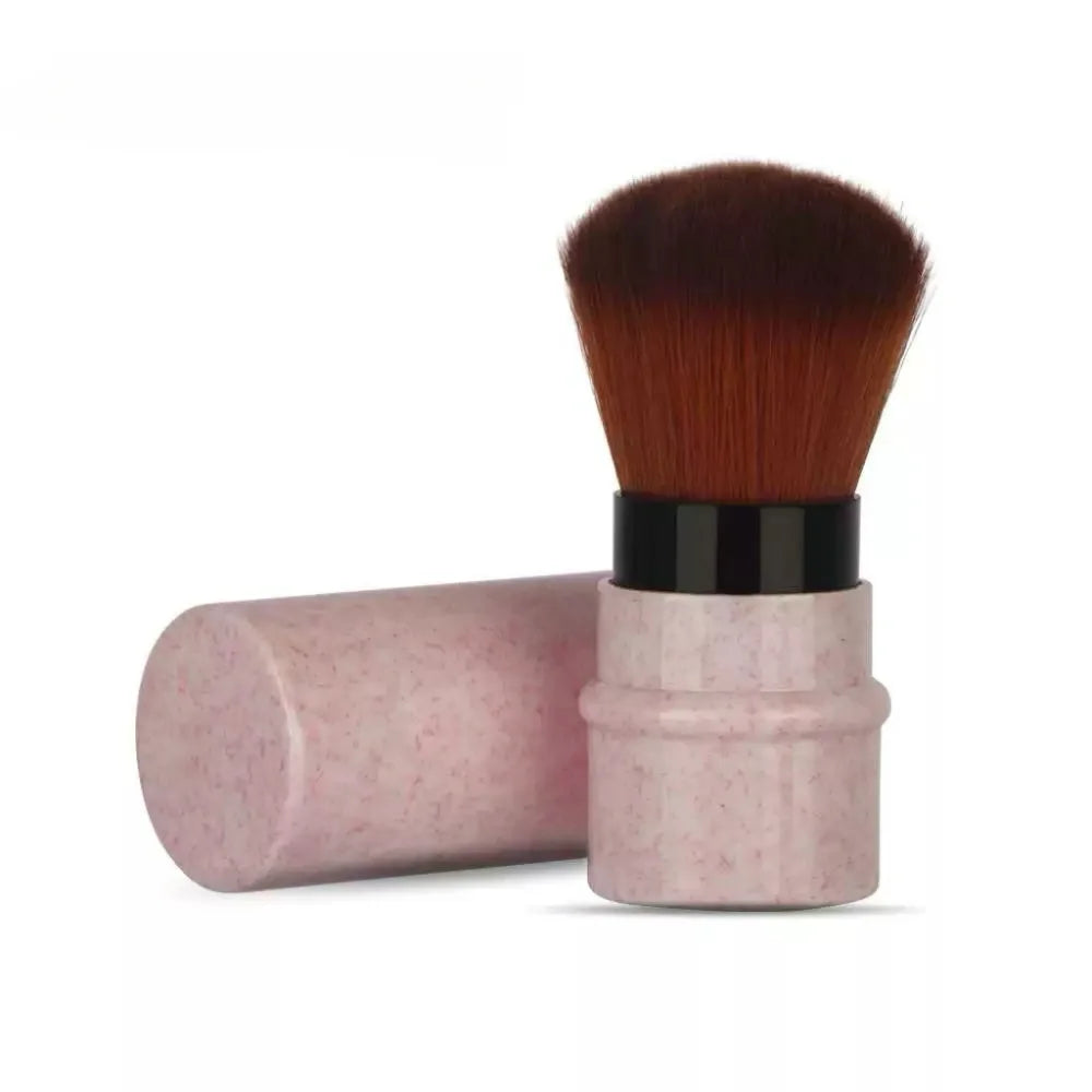 High Quality Retractable Makeup Brush with Cover Portable Powder Blush Brush Multi-Functional Single Blush Brush Outdoor Travel Quake Pink