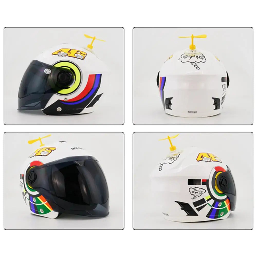Creative Motorcycle Helmet Suction Cup Propeller Rotatable Windmill Decor Safety Helmet Headwear Accessories Quake