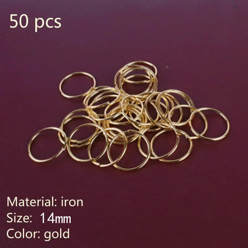 5-100pcs Sliver Gold Hair Rings Hair Braids Dreadlock Beads Charms African Braids Cuffs Hair Rings Jewelry Clasps Accessories Quake 50pcs 14mm NO.14