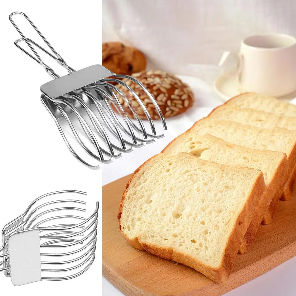 Stainless Steel Slicing Tong for Roast Meat Ham Bread Grater Multi-Functional BBQ Holder Precision Cutting Tool Kitchen Quake