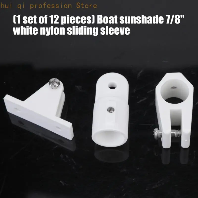 7/8 Inch Marine Top Jaw Slide Fittings, White Nylon 12 Piece Boat Hardware Set H8WE Quake