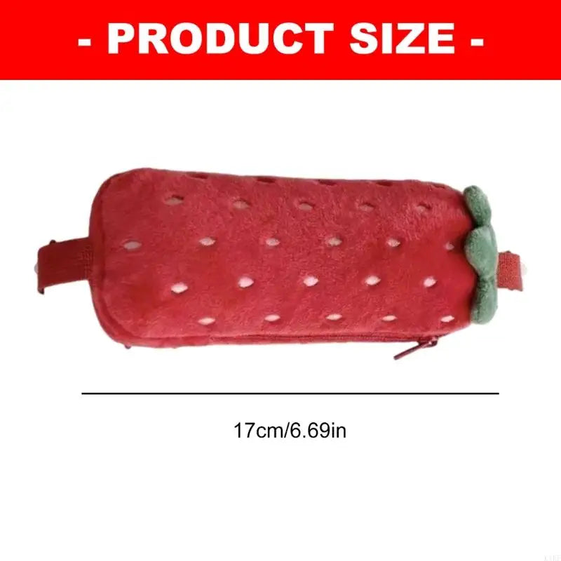 Strawberry-Inspired Plush Pencil Soft Polyester Pen Case for School Supplies, Desk Organization and Daily Carry K1KF Quake